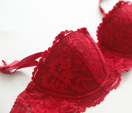 Maravelle Lace Balconette Lingerie Set-Red-70A-Basques-StylinArts