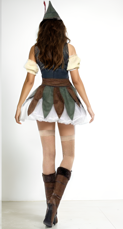 Naughty Neverland Rogue Costume – Leaf Skirt & Corset Fantasy Dress-Intimate Roleplay Outfits-StylinArts