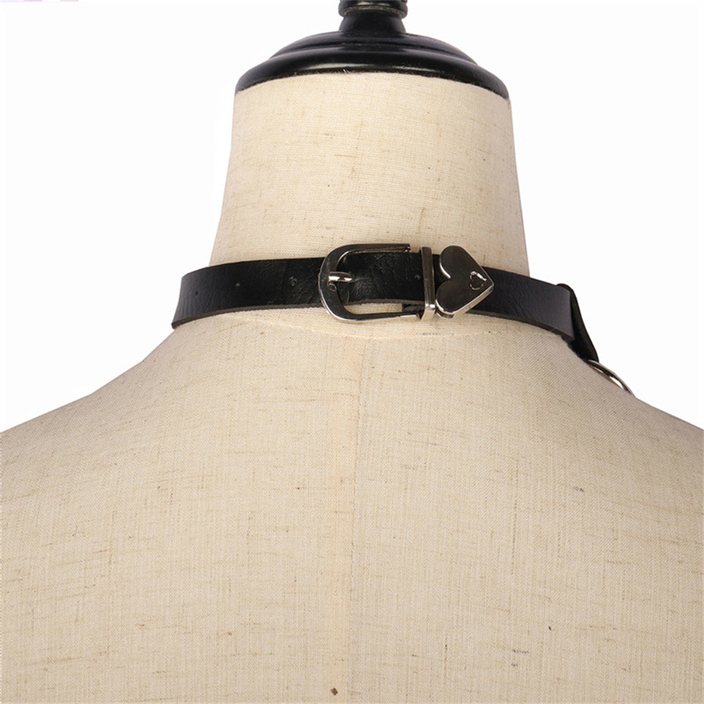 Heartbeat Punk Collar Harness-Suspender Belts-StylinArts