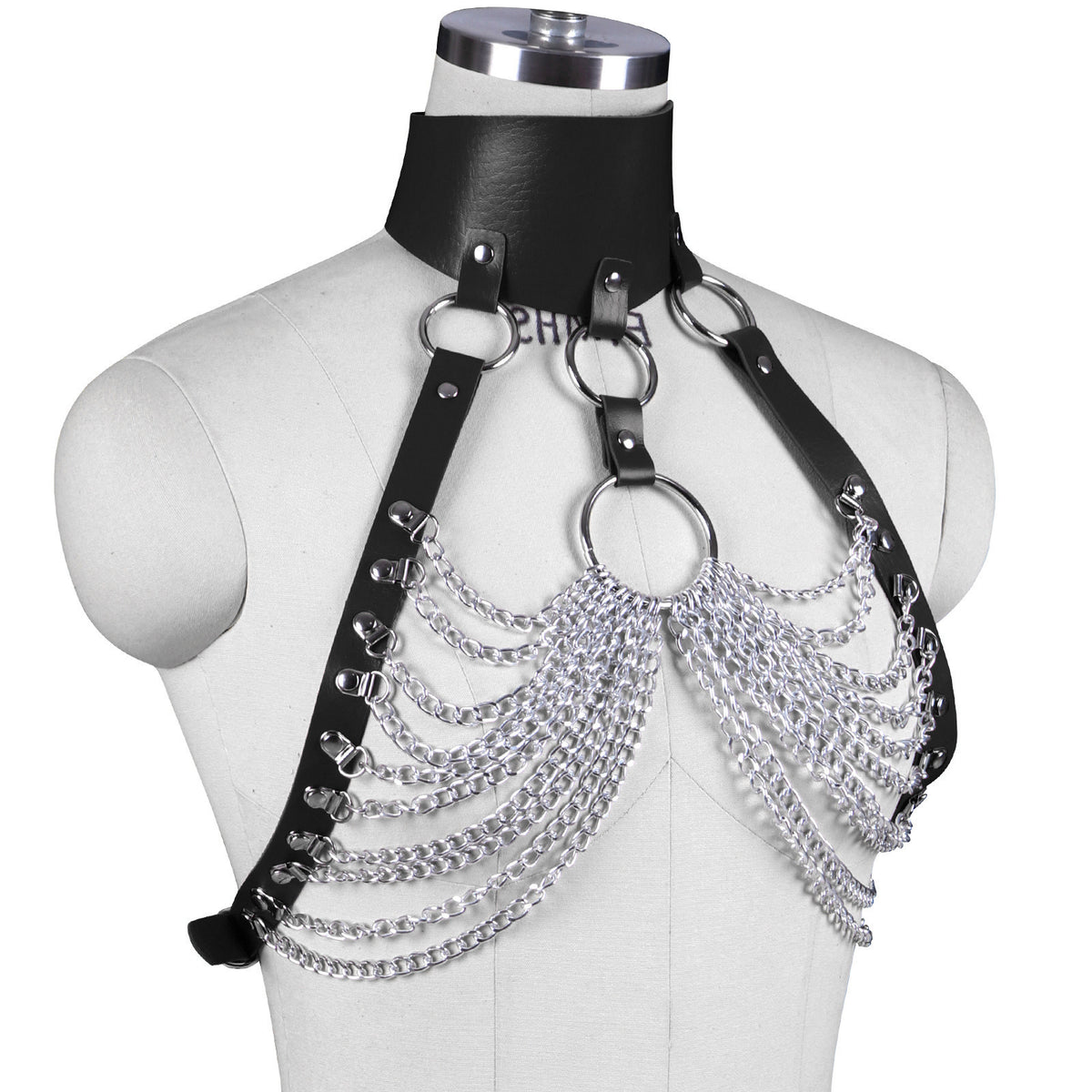 Enchanted Chainmail Leather Harness-Suspender Belts-StylinArts