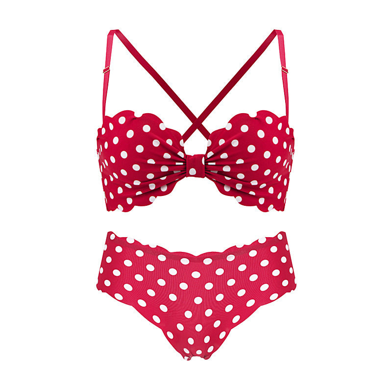 Colette Polka Dot Set-Red-70AB-Bras and Briefs-StylinArts
