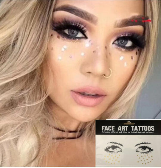 Radiant Face Adornments Tattoo-Ink Art Styles-StylinArts