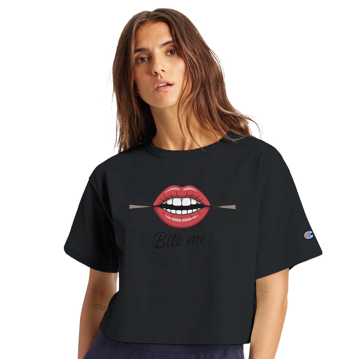 Bite Me Limited Edition Tee-Black-XS-Cropped Tee-StylinArts