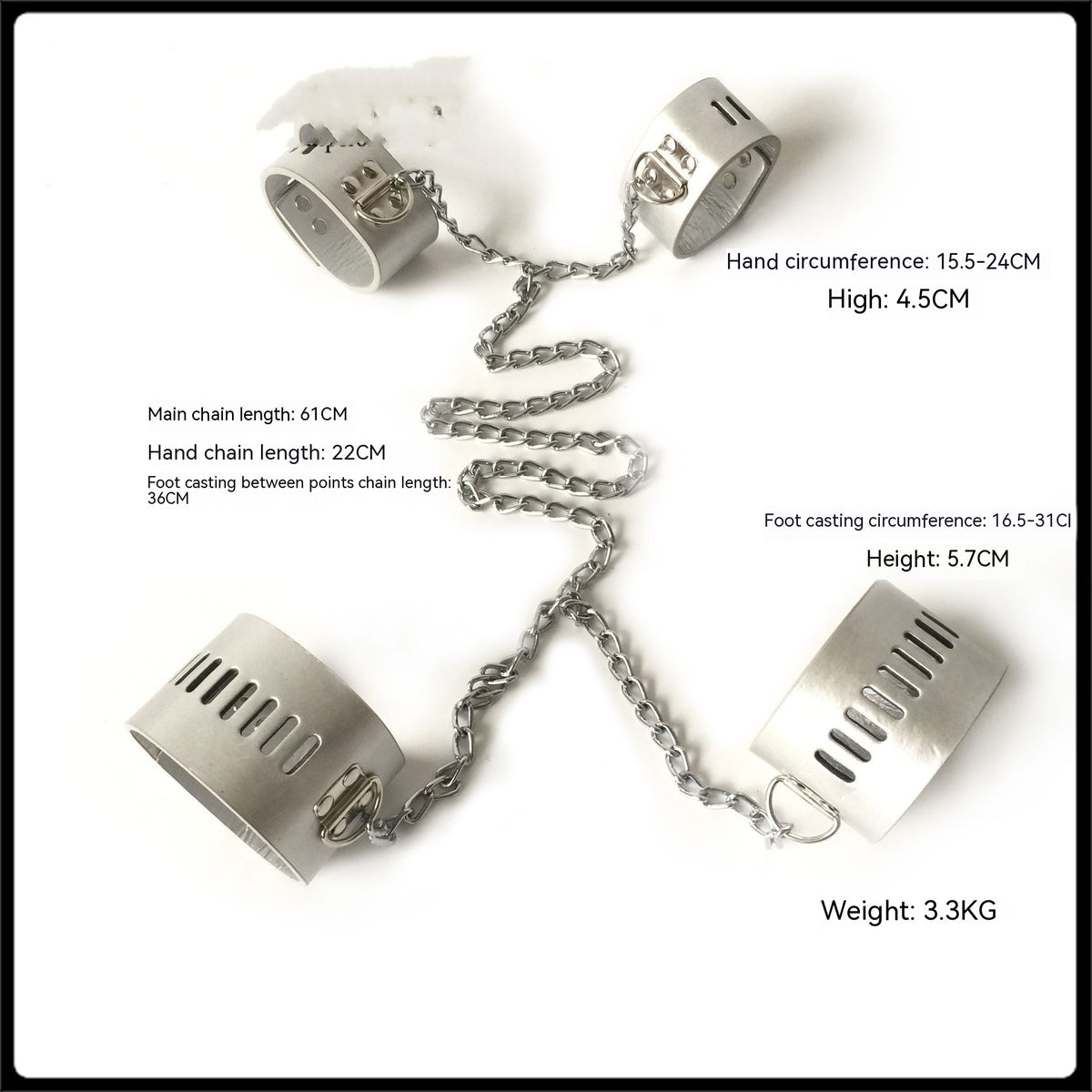 Alluring Bondage Hand and Foot Cuffs-Suspender Belts-StylinArts