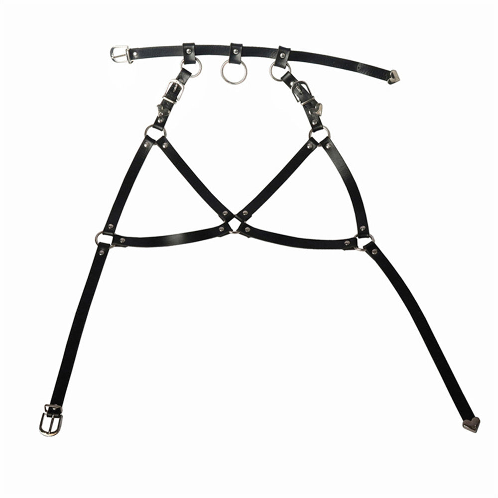 Heartbeat Punk Collar Harness-Suspender Belts-StylinArts