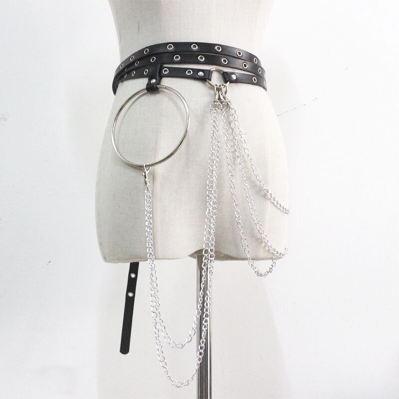 Eclipse Chain Waist Harness-Suspender Belts-StylinArts