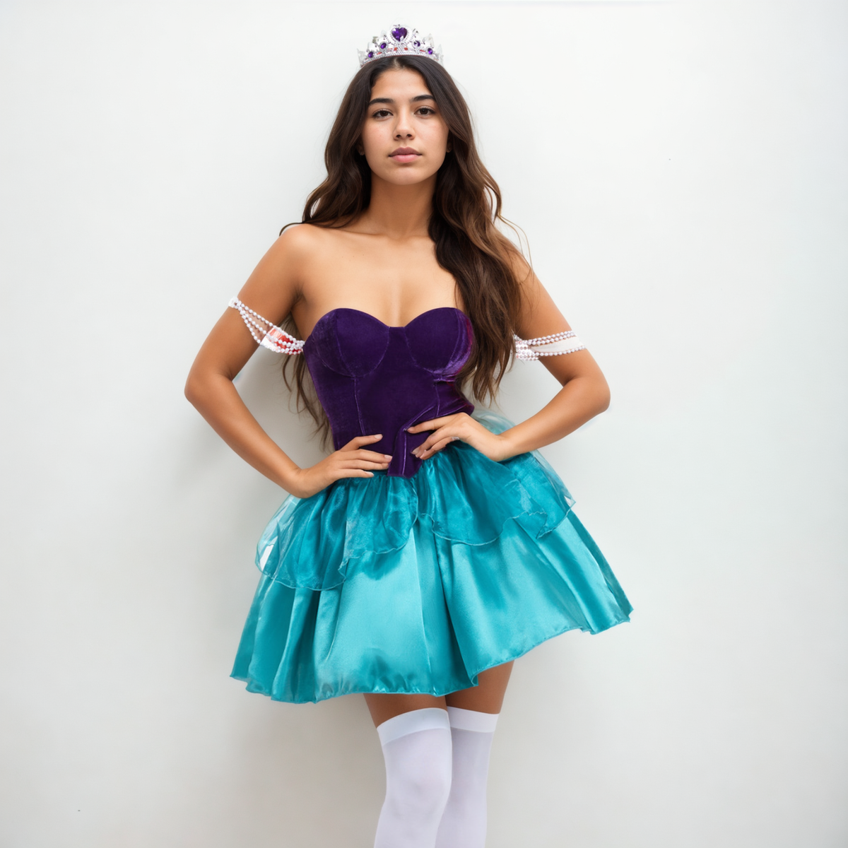 Siren of the Sea Costume Mermaid – Princess Corset Dress & Tiara Set-Intimate Roleplay Outfits-StylinArts