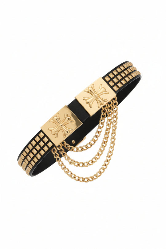 Luxe Chain Embellished Waist Belt-Suspender Belts-StylinArts