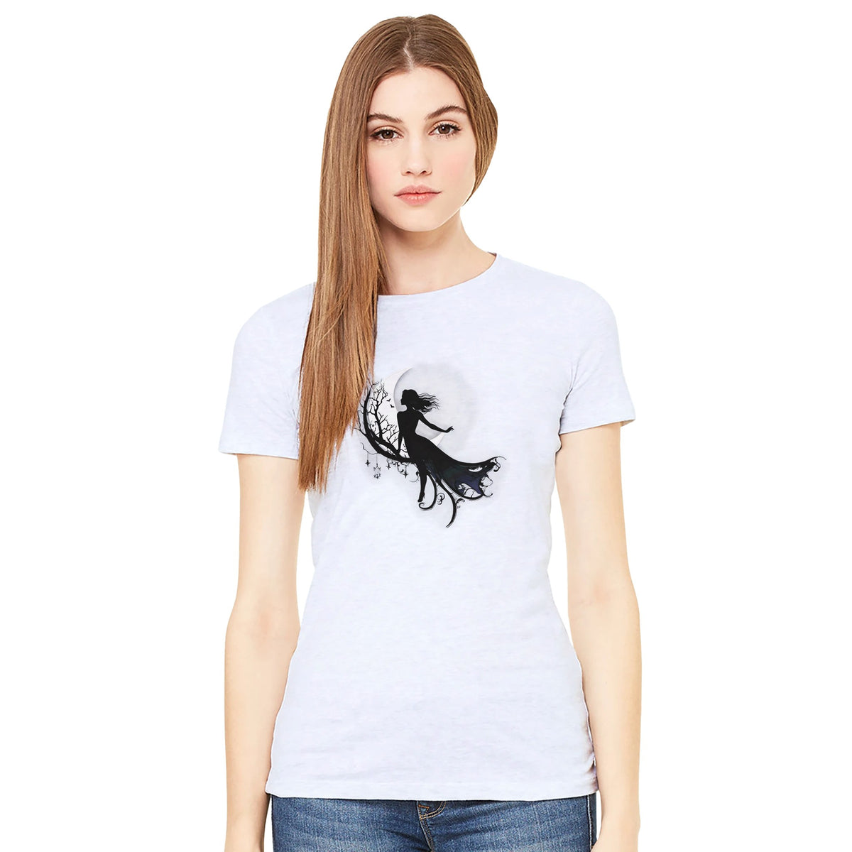 Enchanted Midnight Empowerment Tee – Halloween Edition-White-S-Regular Fit Tee-StylinArts