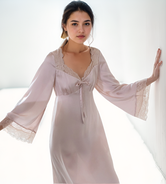 Satin Lace Robe - Vintage Elegance & Comfort | StylinArts-Robes-StylinArts