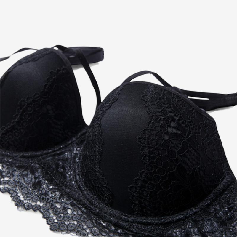 Celestine Lace Balcony Lingerie Set-Black-70A-Basques-StylinArts