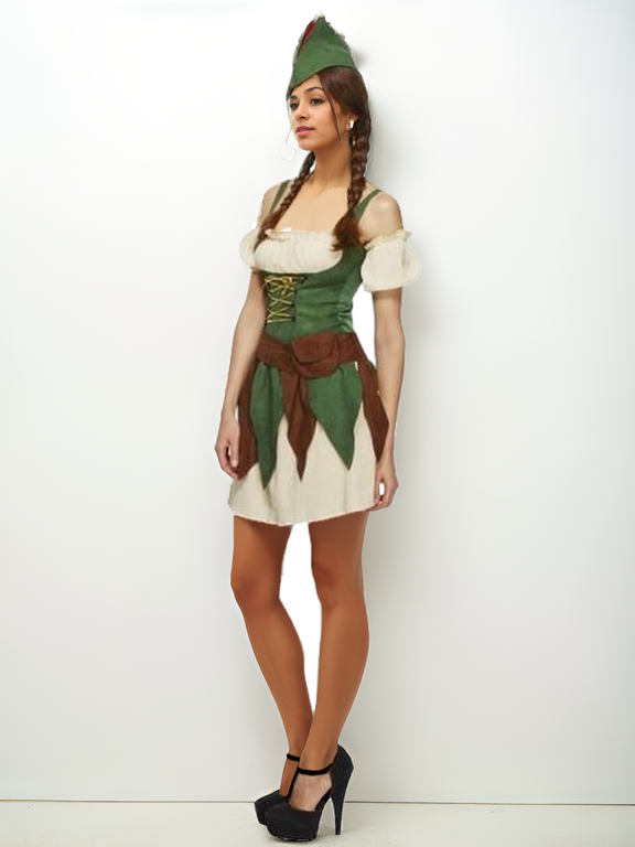 Naughty Neverland Rogue Costume – Leaf Skirt & Corset Fantasy Dress-Intimate Roleplay Outfits-StylinArts