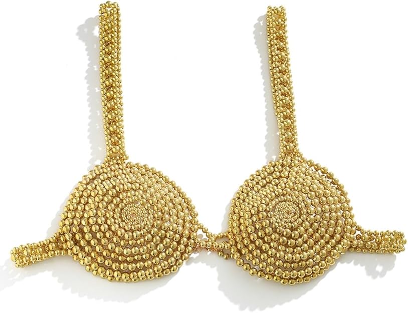 Aurelian Beaded Statement Bra-Gold-Bras and Briefs-StylinArts