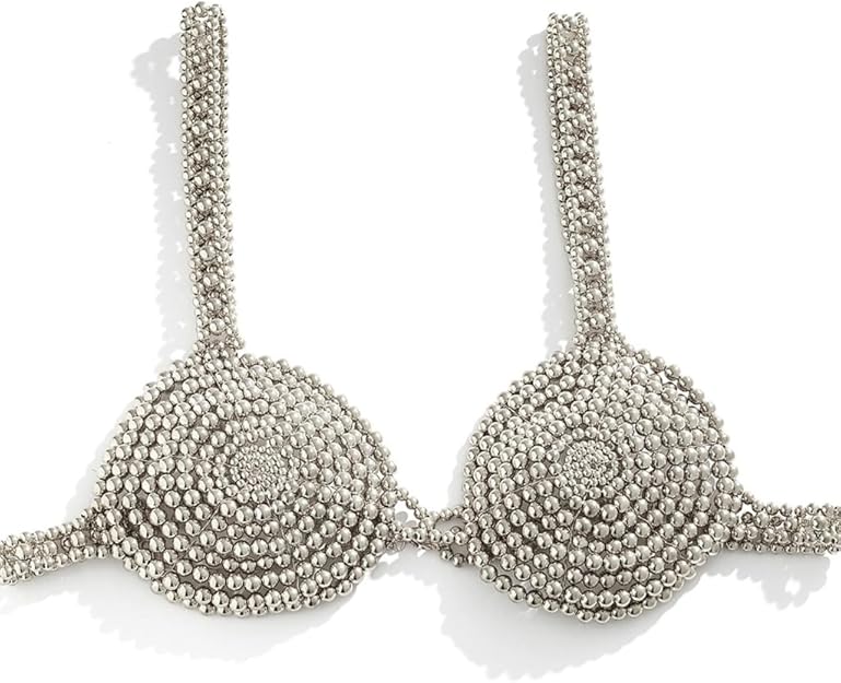 Aurelian Beaded Statement Bra-Gray-Bras and Briefs-StylinArts