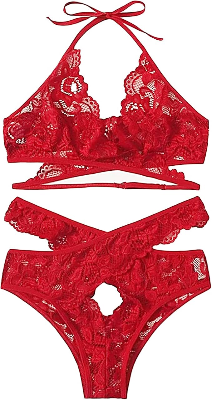 Floral Eclipse Wrap Set-Red-2XL-Bras and Briefs-StylinArts