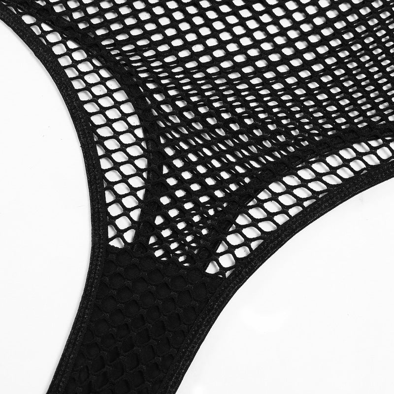 Nyra Open-Weave Layering Bodysuit-Black-L-Bodies & Teddies-StylinArts