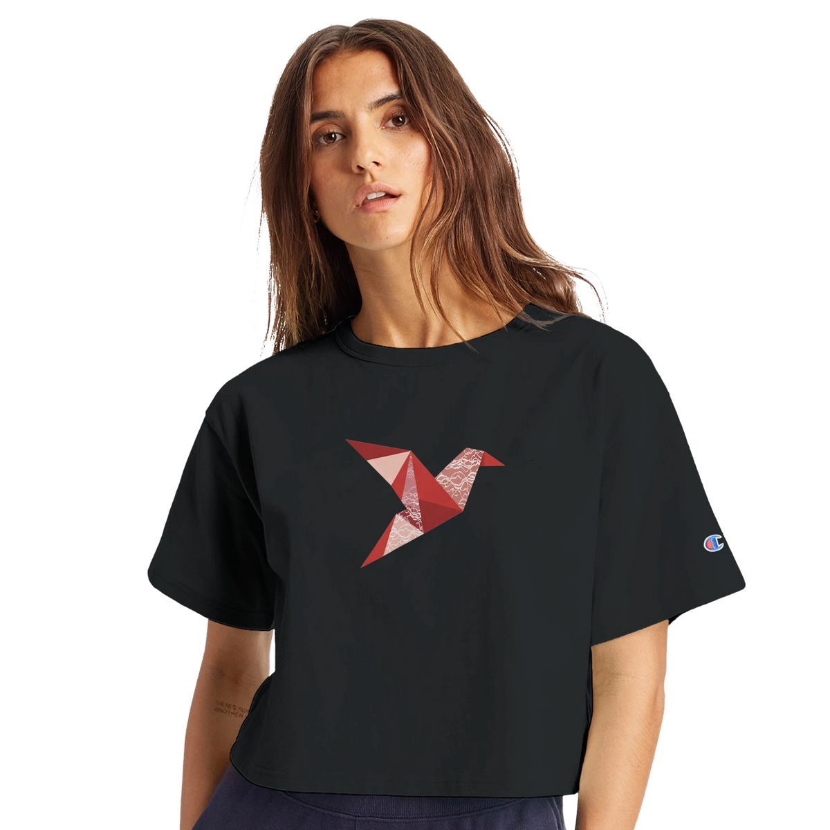 Origami Seduction Limited Edition Tee-Black-XS-Cropped Tee-StylinArts