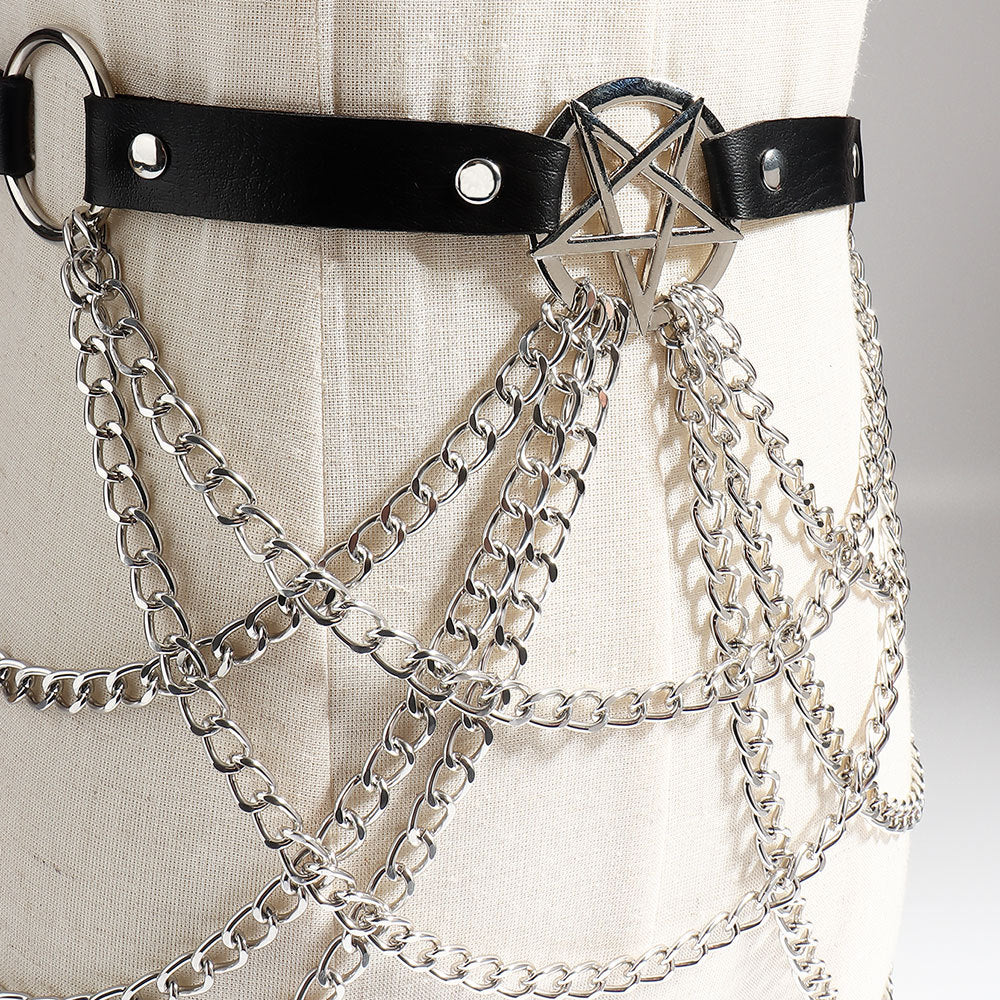 Enchantress Chain Lingerie Belt-Suspender Belts-StylinArts