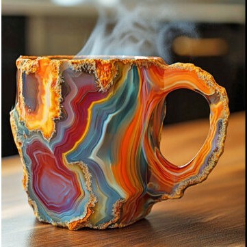 Enchanting Resin Mineral Crystal Coffee Mug - Sip Your Magic-Drinkware-StylinArts