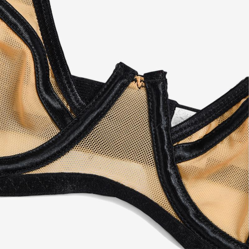 Scarlet Frame Sheer Lingerie Set-Khaki-L-Basques-StylinArts