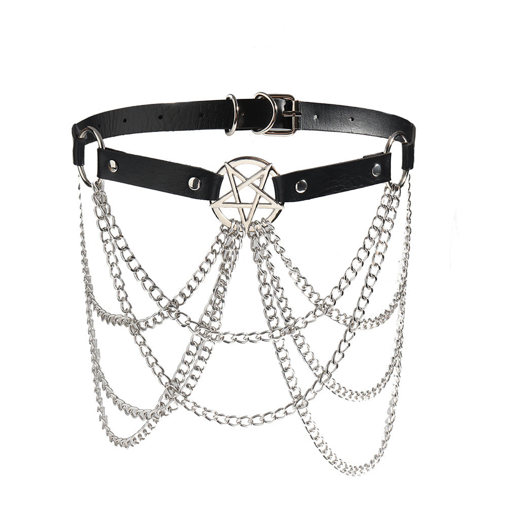 Enchantress Chain Lingerie Belt-Suspender Belts-StylinArts