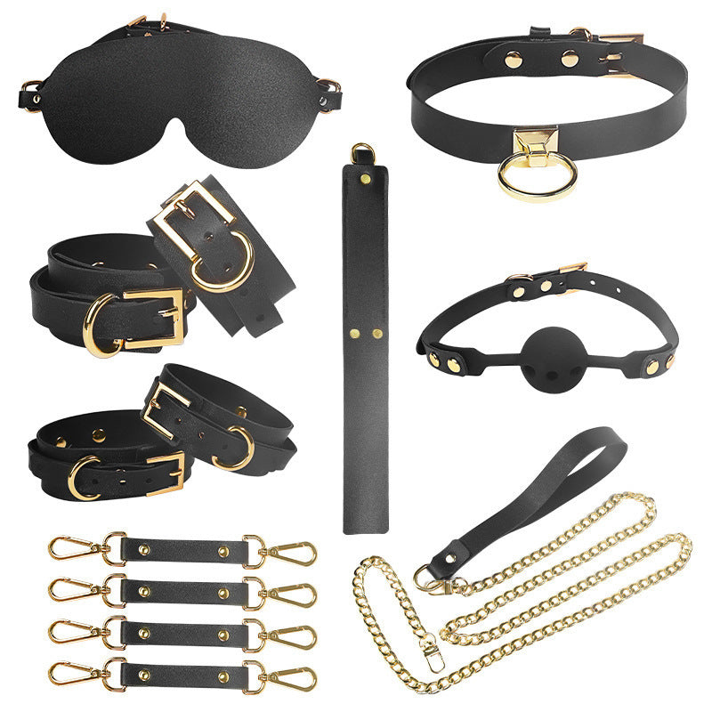 Opulent Bondage Gold 8-Piece Set – Luxury Leather & Gold Accessory Collection