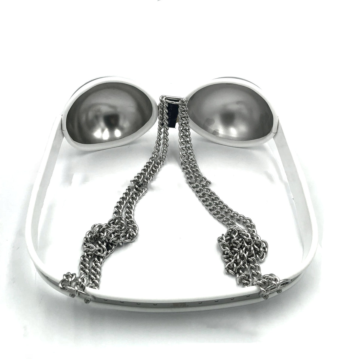 Stainless Steel Chain Bra – Fantasy Costume Lingerie with Lockable Cups-Bound to You-StylinArts