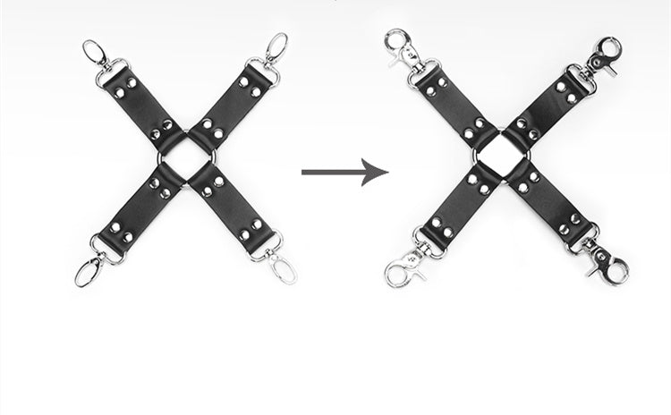 Cross Restraint Hand & Foot Cuffs – Adjustable Metal Statement Accessory
