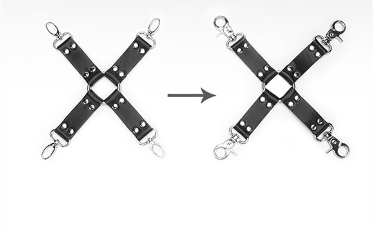 Cross Restraint Hand and Foot Cuffs-Suspender Belts-StylinArts