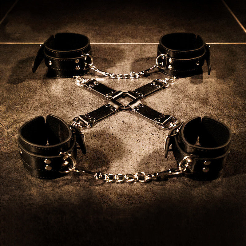 Cross Restraint Hand and Foot Cuffs-Suspender Belts-StylinArts