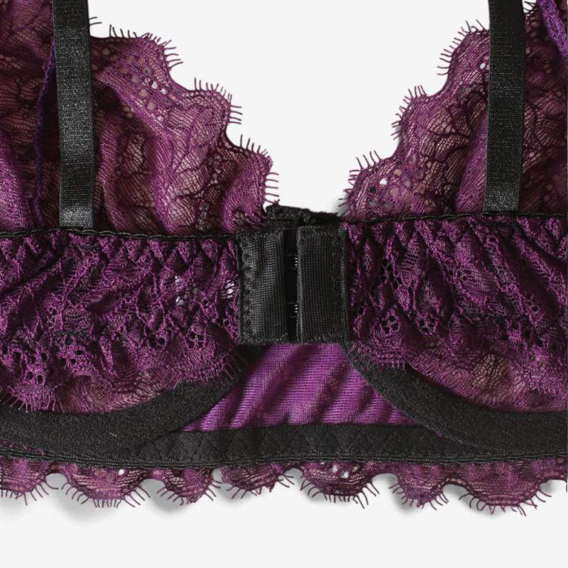 Marcella Scalloped Lace Lingerie Set-Purple-L-Basques-StylinArts