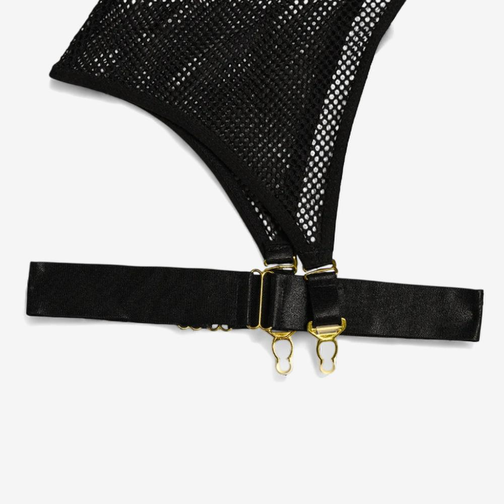 Novara Mesh Harness Garter Set-Black-L-Basques-StylinArts