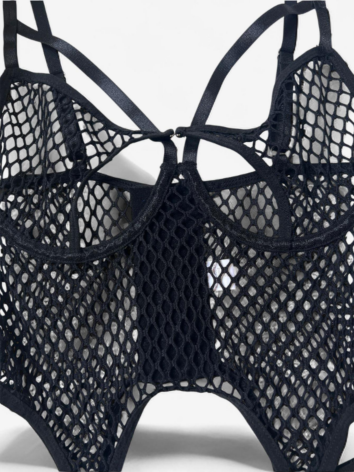 Serenna Mesh Cutout Bodysuit-Black-L-Bodies & Teddies-StylinArts