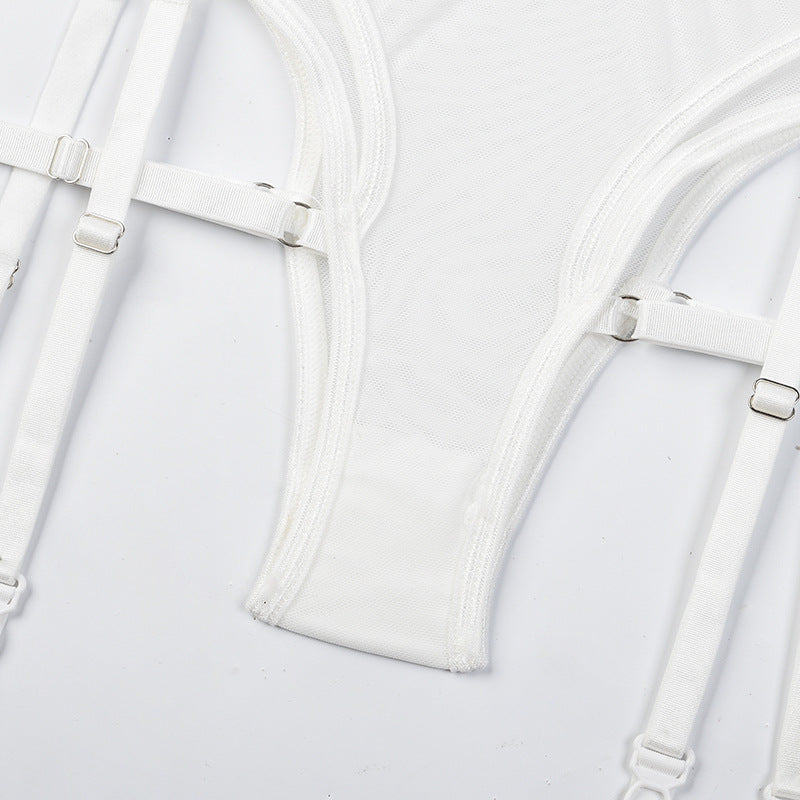 Scarlet Frame Sheer Lingerie Set-Khaki-L-Basques-StylinArts