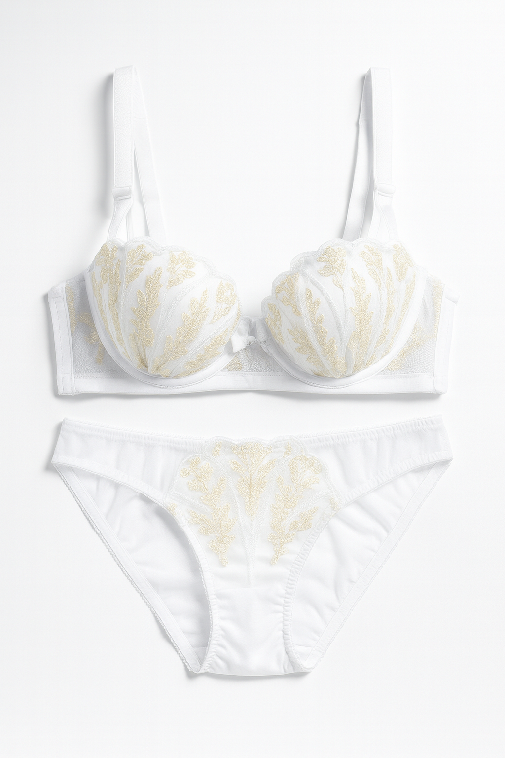 Amorella Lace Set-White-70AB-Bra-StylinArts