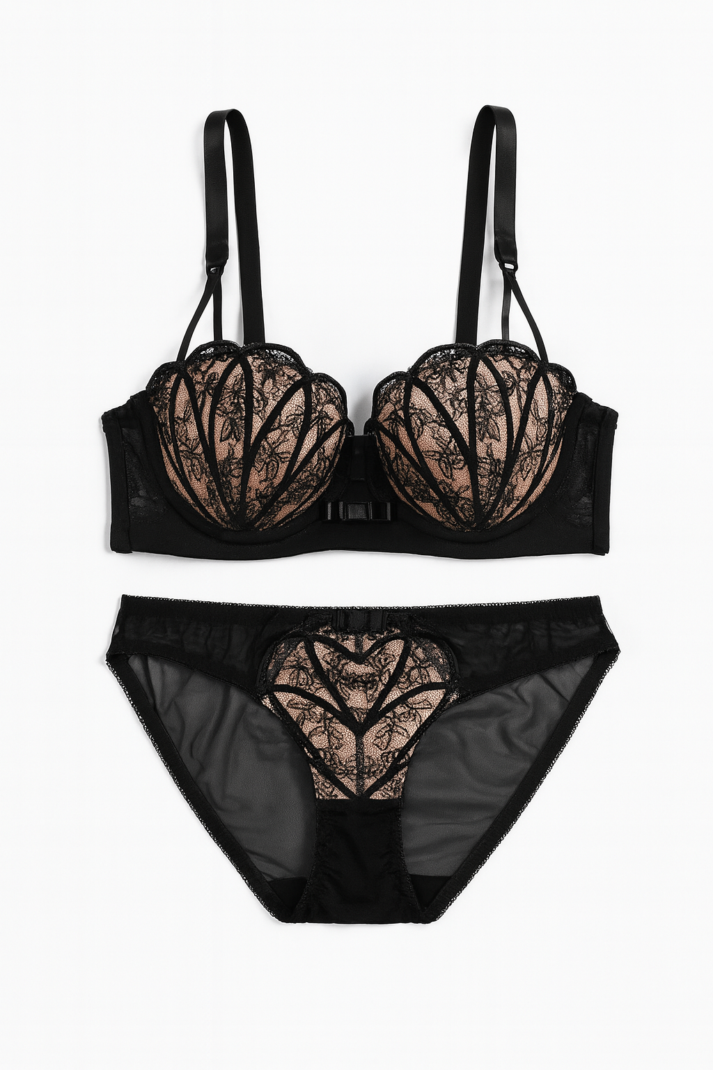 Amorella Lace Set-Black-70AB-Bra-StylinArts