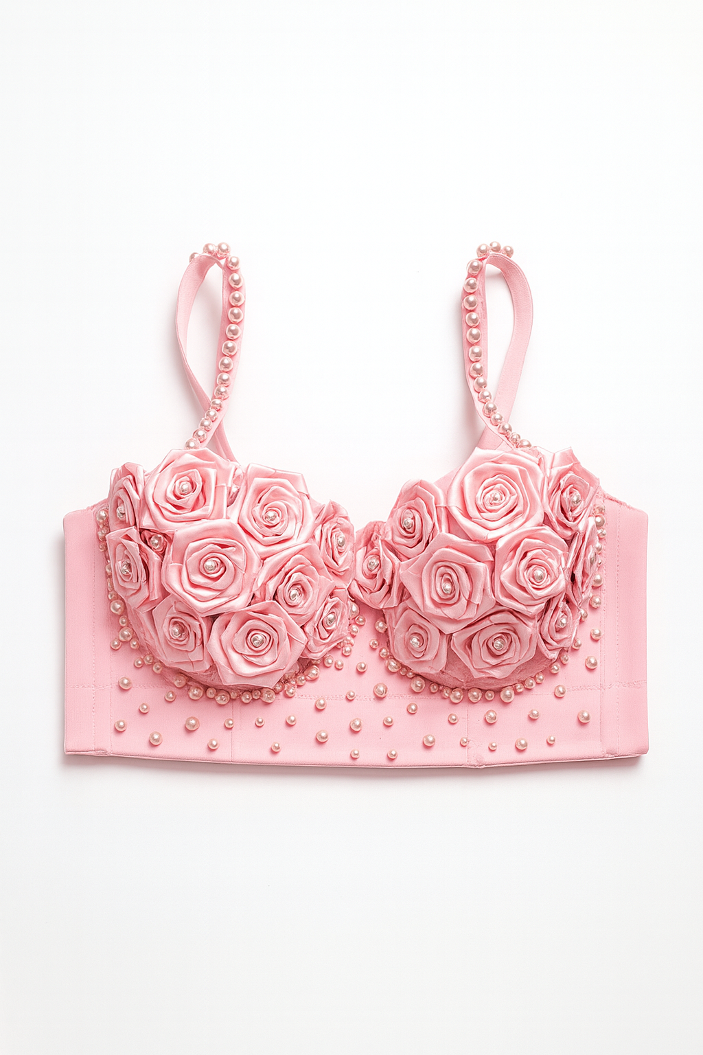 Violetta Rosette Bustier-Pink-34B-Bra-StylinArts