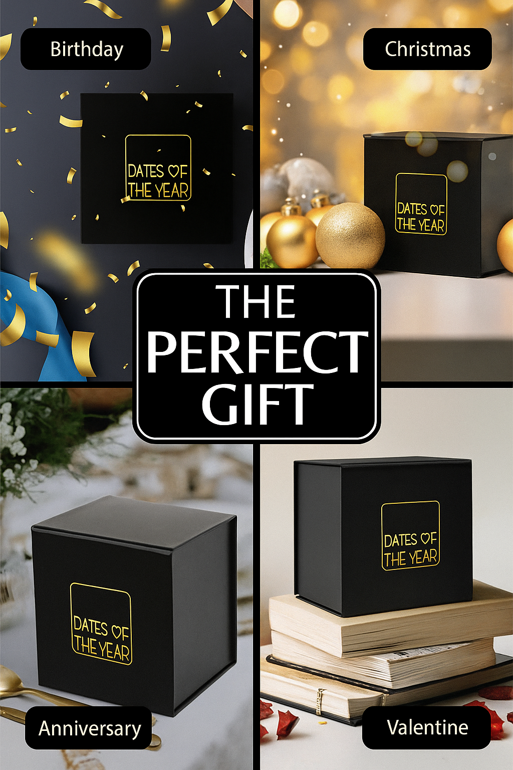 Dates of the Year – 52 Surprise Date Night Idea Cards Gift Box-18K Gold Plated Earrings-StylinArts