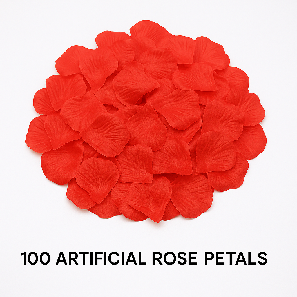Romantic Artificial Rose Petals – 100pcs Non-Woven Fabric for Weddings, Proposals & Special Occasions-Date Night Essentials-StylinArts