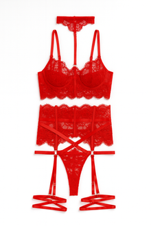 Noir Éclat Lace Harness Set