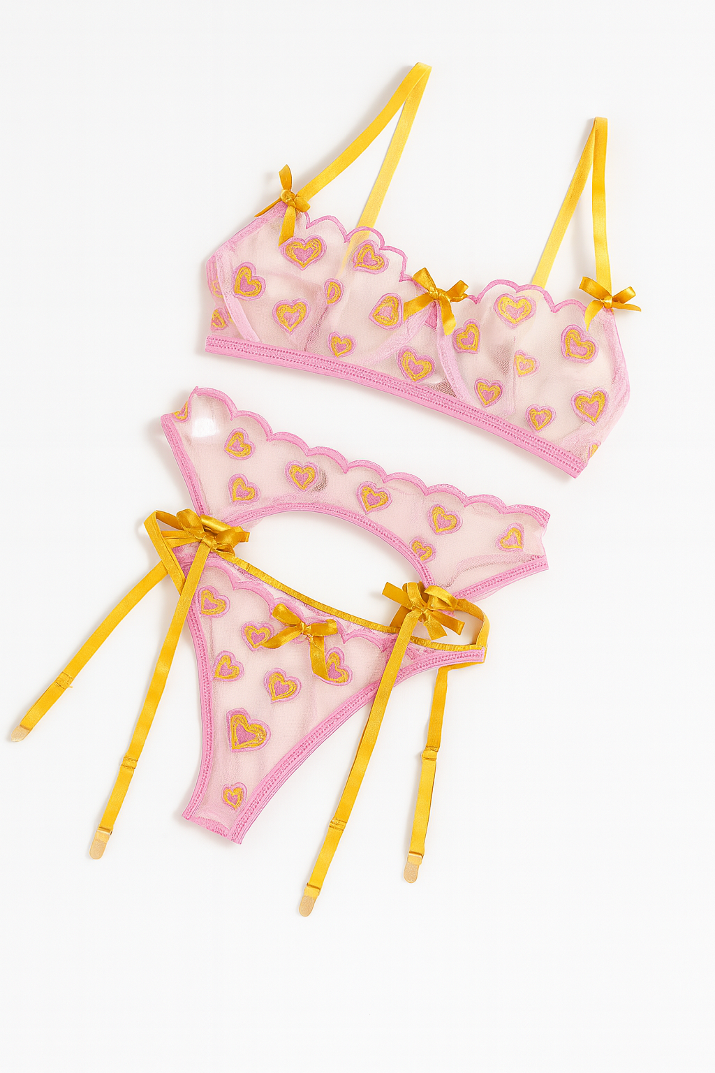 Mariposa Amour Embroidered Ensemble-Orange-L-Basques-StylinArts