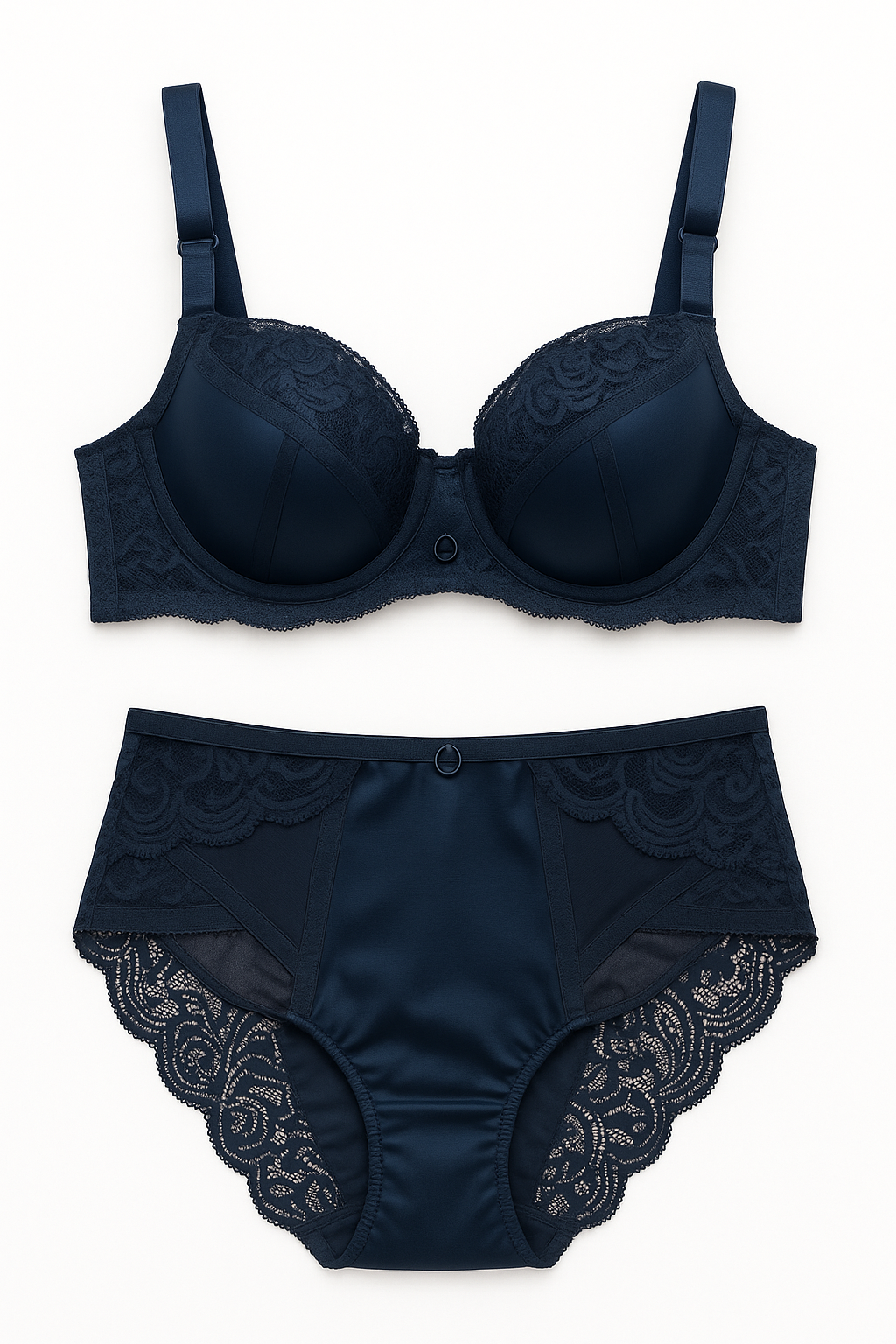 Vivienne Cut-Out Elegance Set-Blue-70B-Bras and Briefs-StylinArts