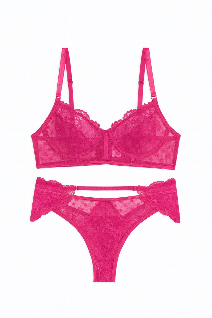 Rose Red Embroidered Enigma's Allure Lingerie.-Rose Red-L-Bras and Briefs-StylinArts