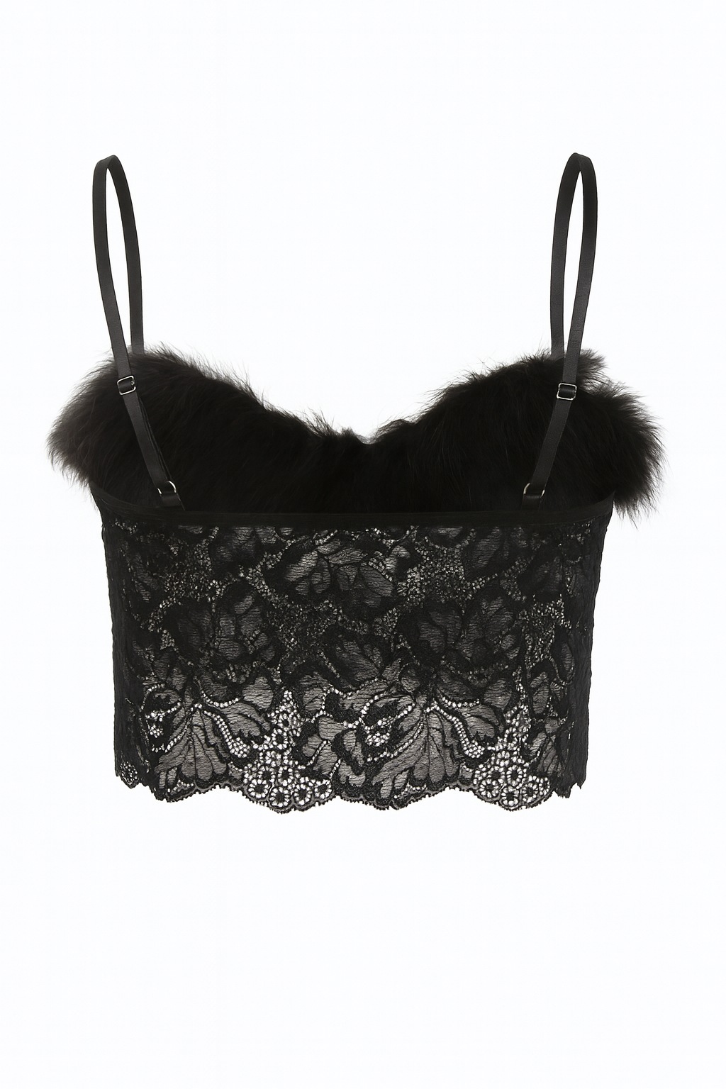 Celestial Charm Feather-Trimmed Lace Bralette - Bralette Only-Black-L-Bras and Briefs-StylinArts