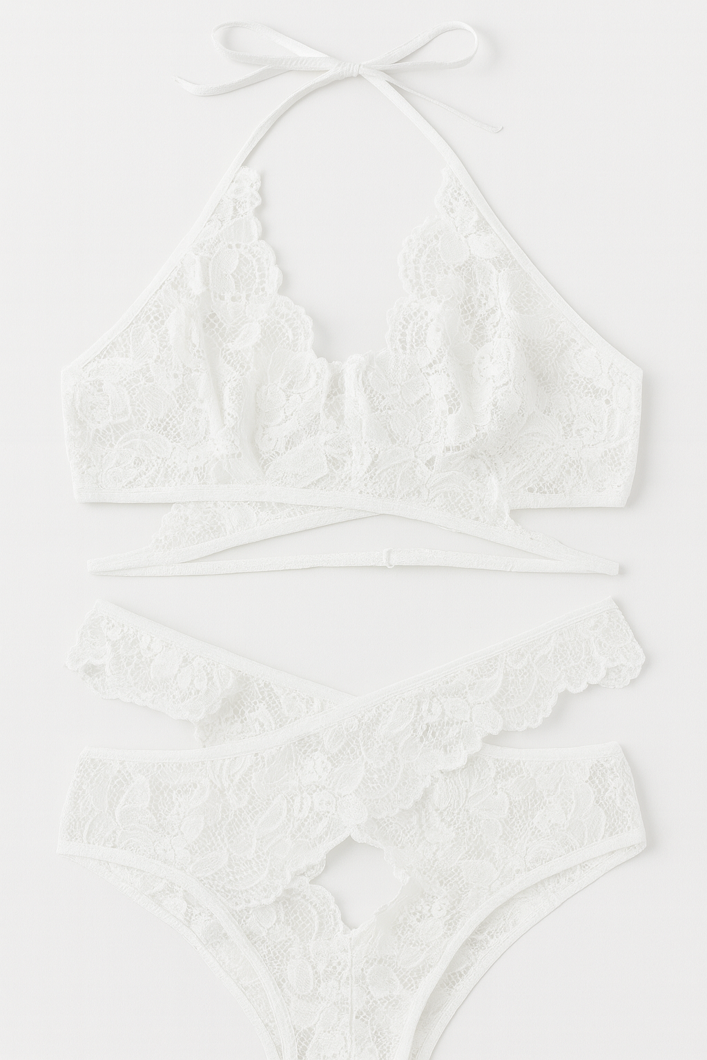 Floral Eclipse Wrap Set-White-2XL-Bras and Briefs-StylinArts