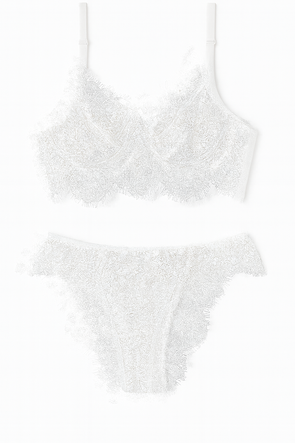 Marisol Lace Longline Bralette Set-White-L-Bras and Briefs-StylinArts