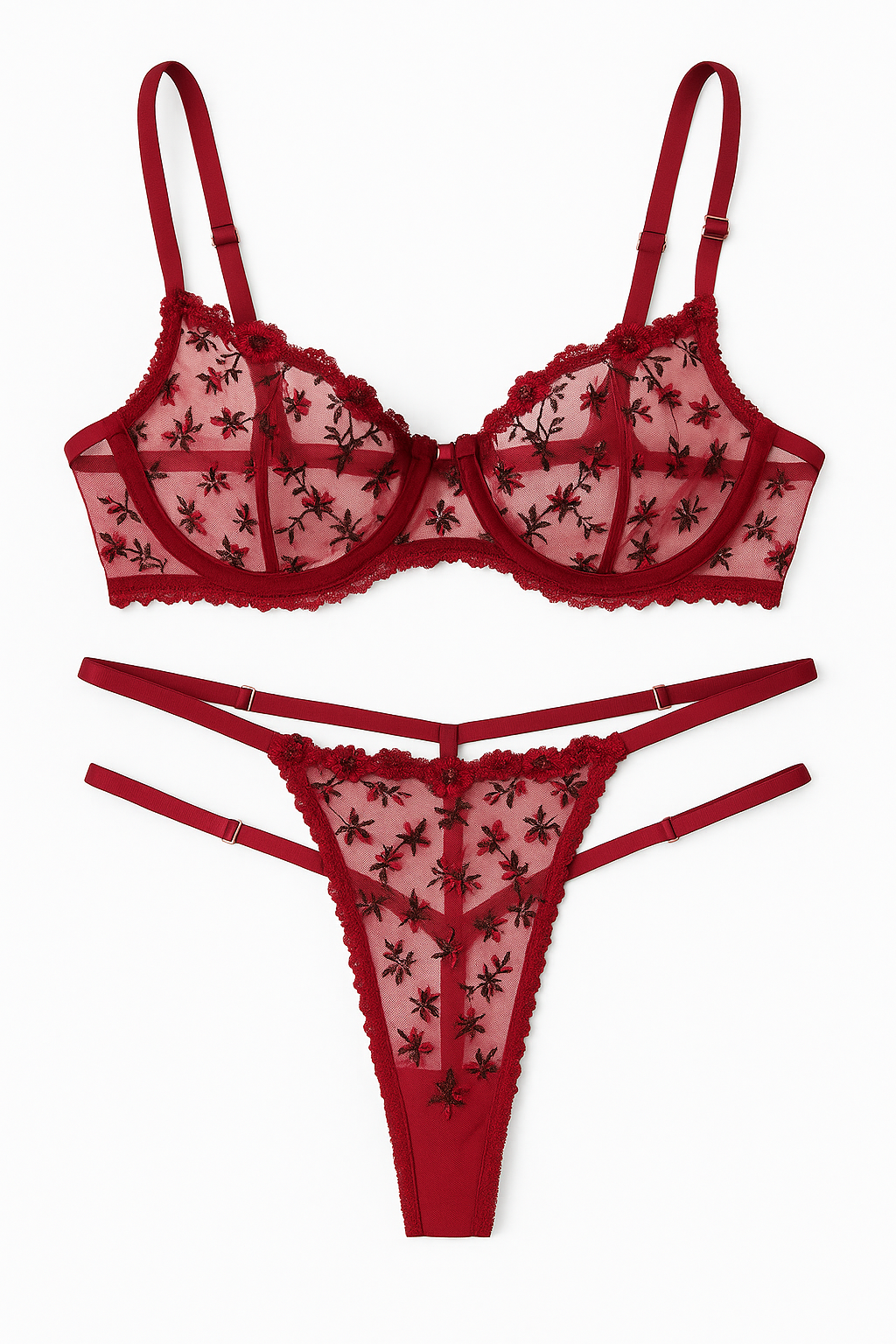 Rosabelle Embroidered Mesh Set