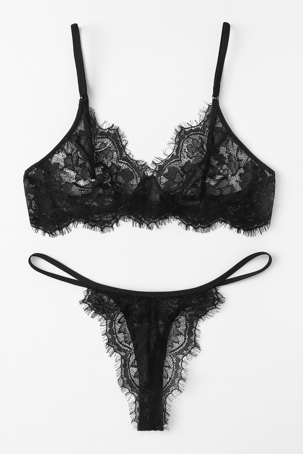 Aurelian Lace Longline Bralette-Black-2XL-Bras and Briefs-StylinArts