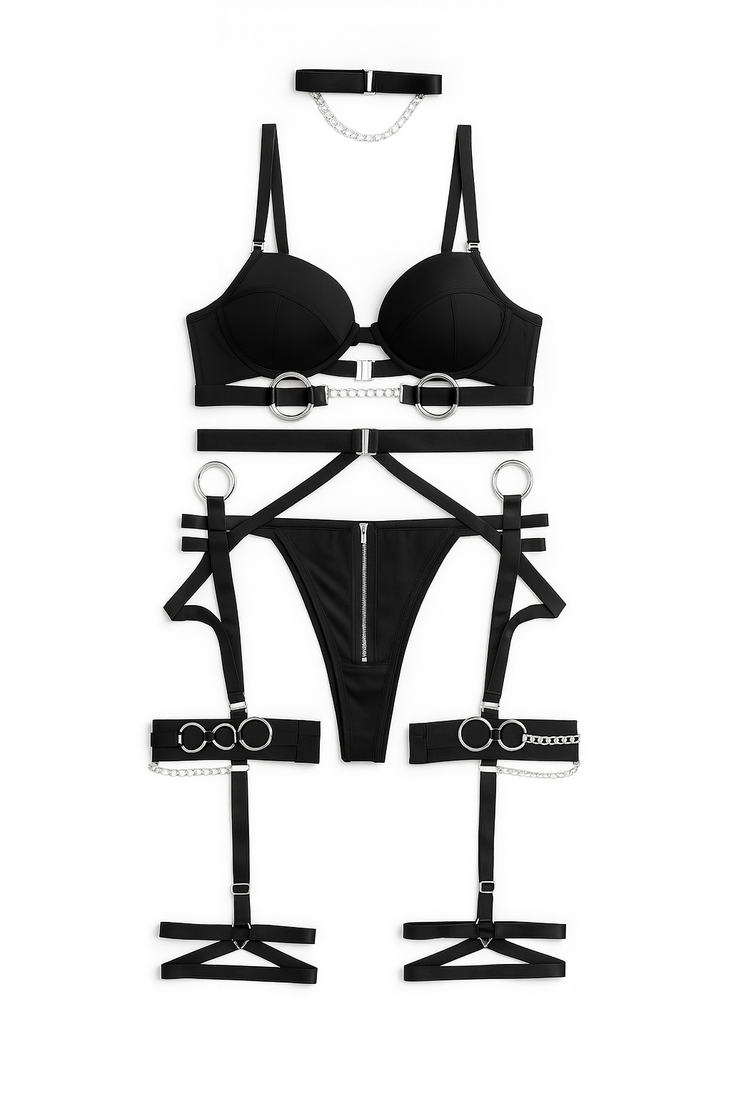 Scarlett Bond Contour Harness Set-Black-L-Basques-StylinArts