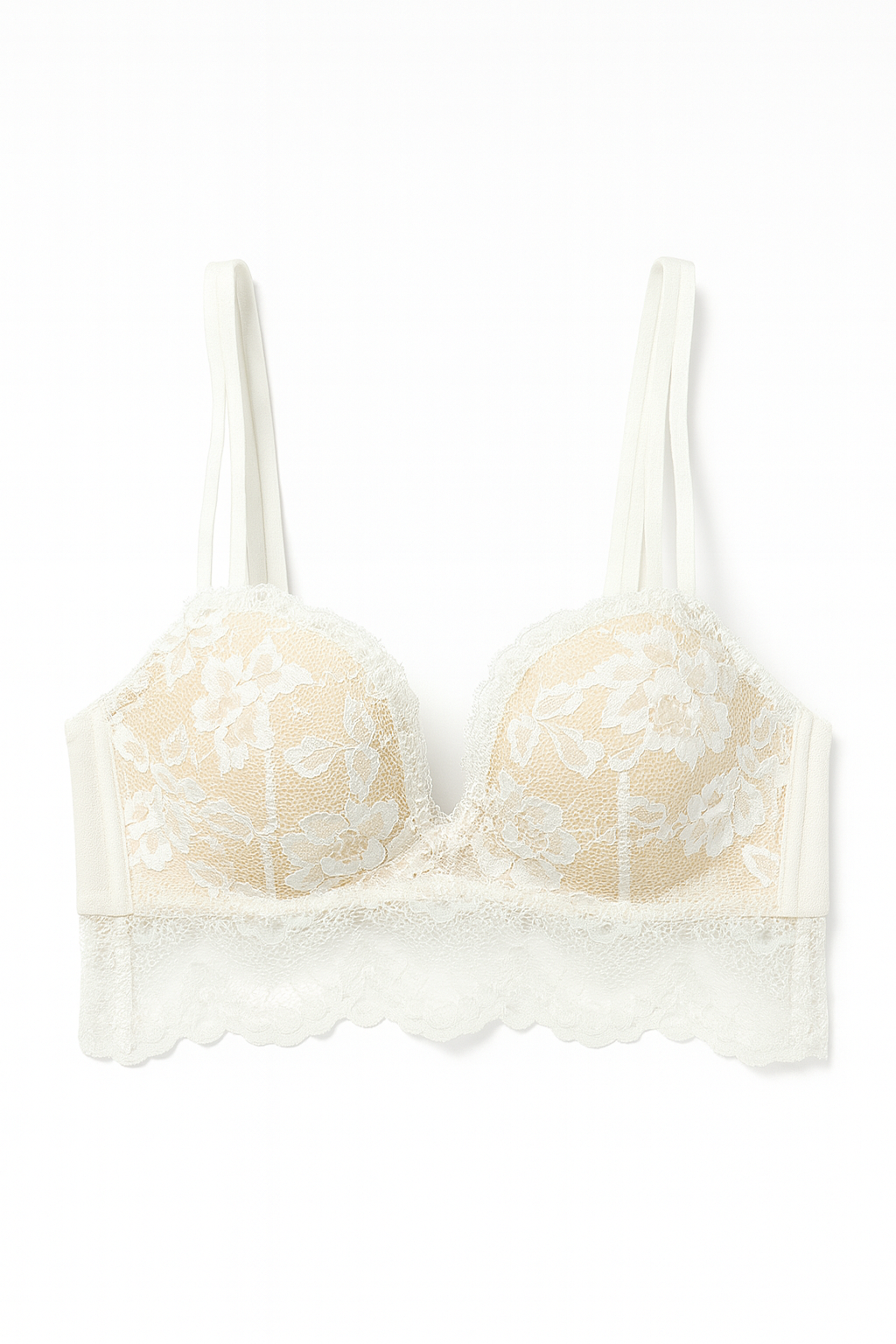 Aurora Lace Longline Bra-White-70B-Bra-StylinArts